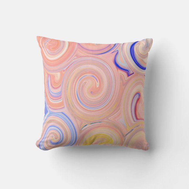 Colorful abstract pattern throw pillow (Front)
