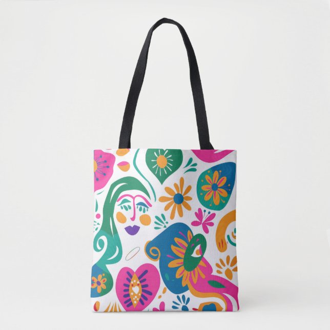 Colorful Abstract Pattern Tote Bag (Front)