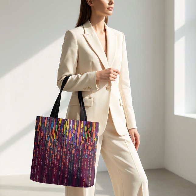 Colorful Abstract Pattern Tote Bag with Geometric  (Creator Uploaded)