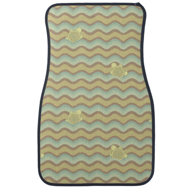 colorful abstract pattern, waves car floor mat (Front)