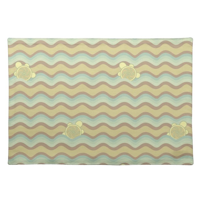 colorful abstract pattern, waves cloth placemat (Front)