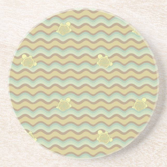 colorful abstract pattern, waves coaster (Front)