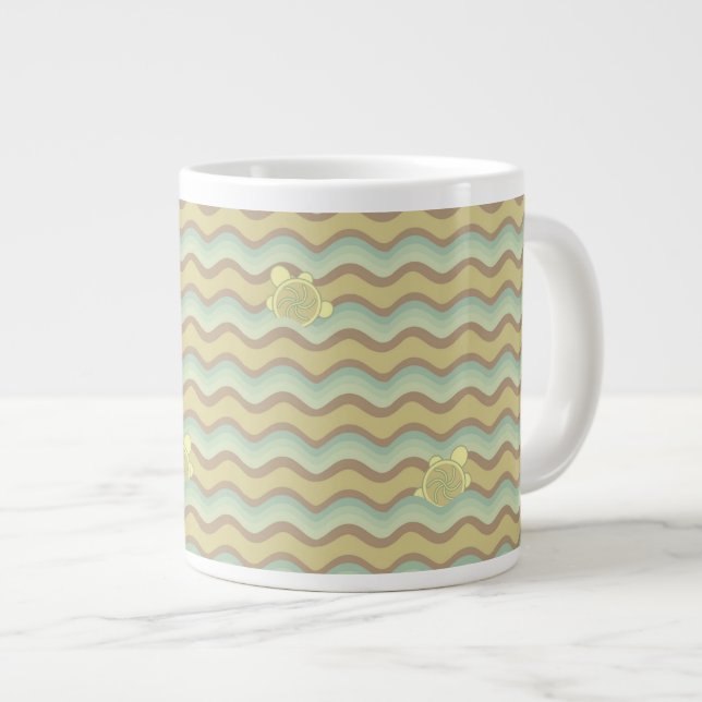colorful abstract pattern, waves giant coffee mug (Front Right)