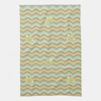 colorful abstract pattern, waves kitchen towel