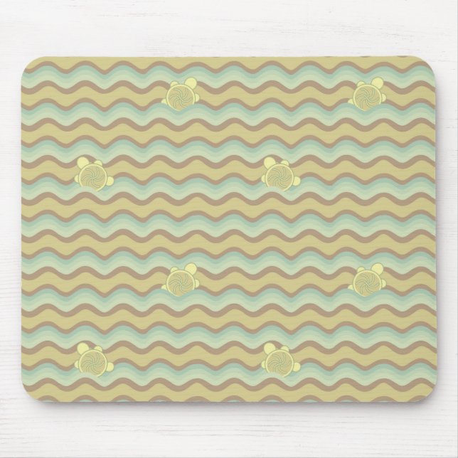 colorful abstract pattern, waves mouse pad (Front)