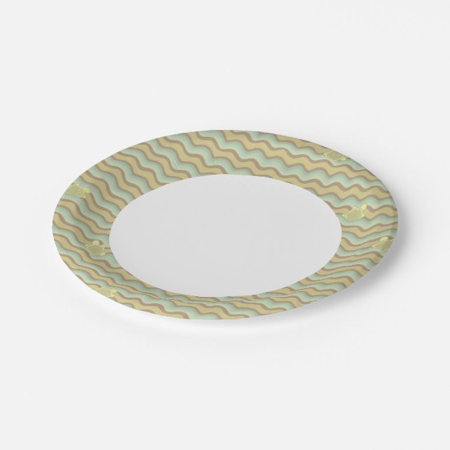 colorful abstract pattern, waves paper plates (Angled)