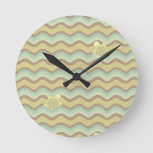 colorful abstract pattern, waves round clock