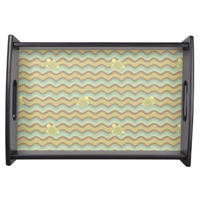 colorful abstract pattern, waves serving tray (Front)