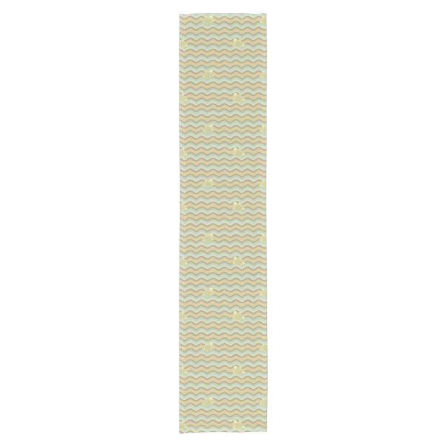 colorful abstract pattern, waves short table runner (Front)