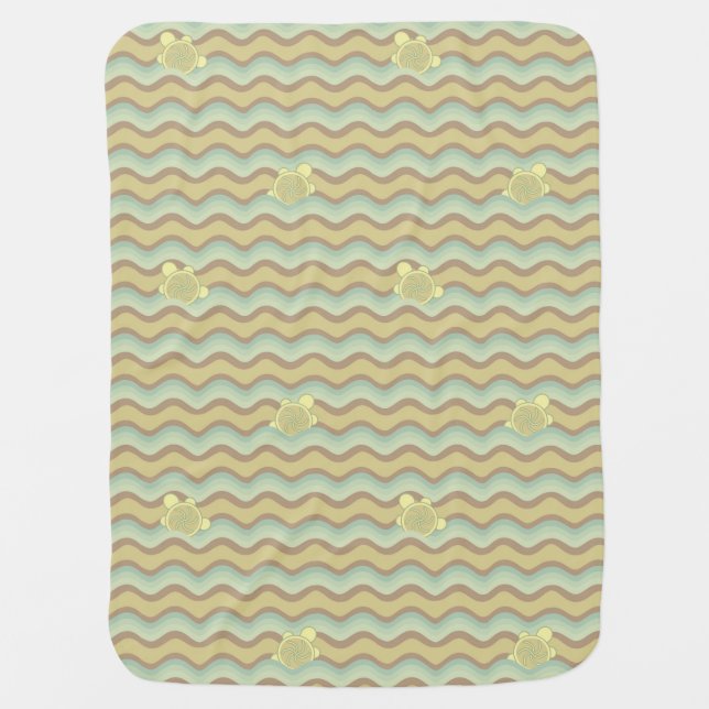 colorful abstract pattern, waves stroller blanket (Front)