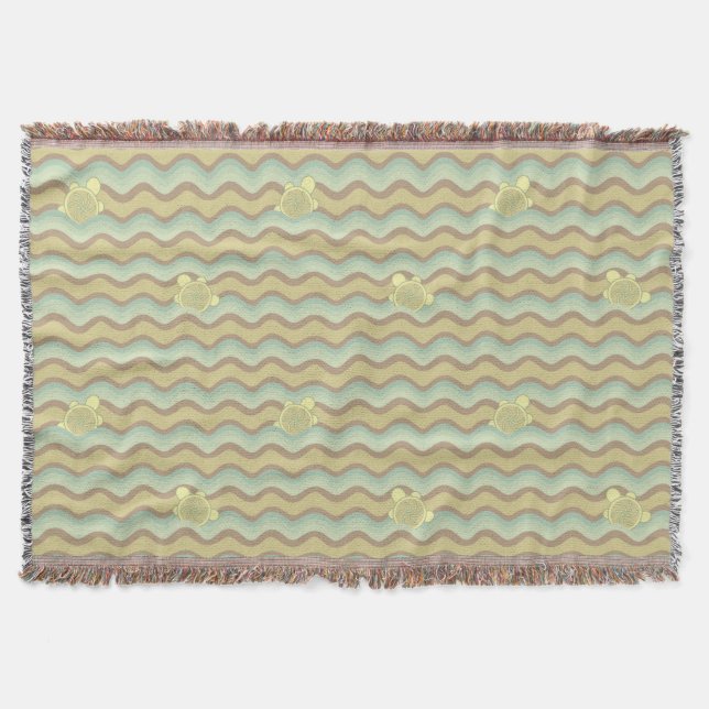 colorful abstract pattern, waves throw blanket (Front)