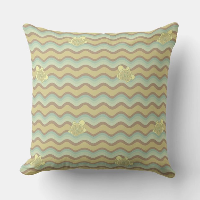 colorful abstract pattern, waves throw pillow (Front)