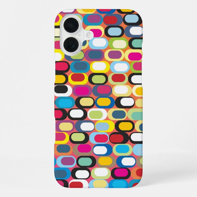 Colorful abstract pattern with rounded rectangles  iphone case (Back)