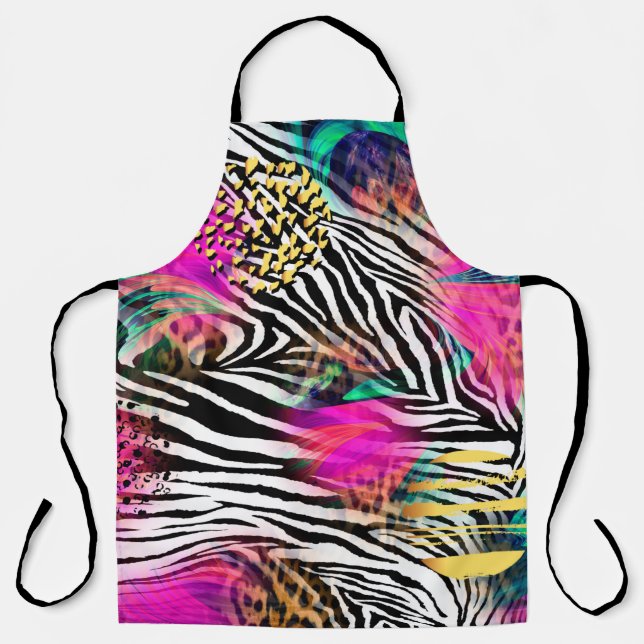 Colorful abstract pattern with zebra textureabstra apron (Front)