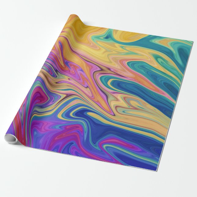 Colorful abstract pattern wrapping paper (Unrolled)