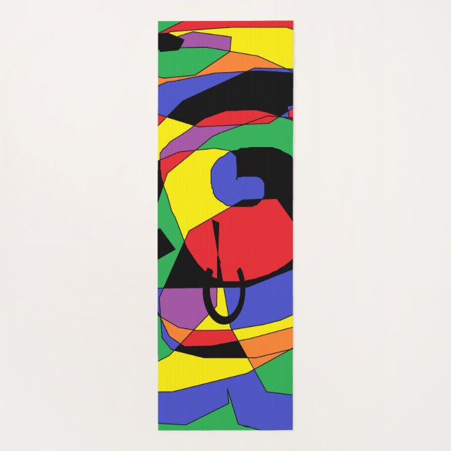Colorful Abstract Pattern Yoga Mat (Back)