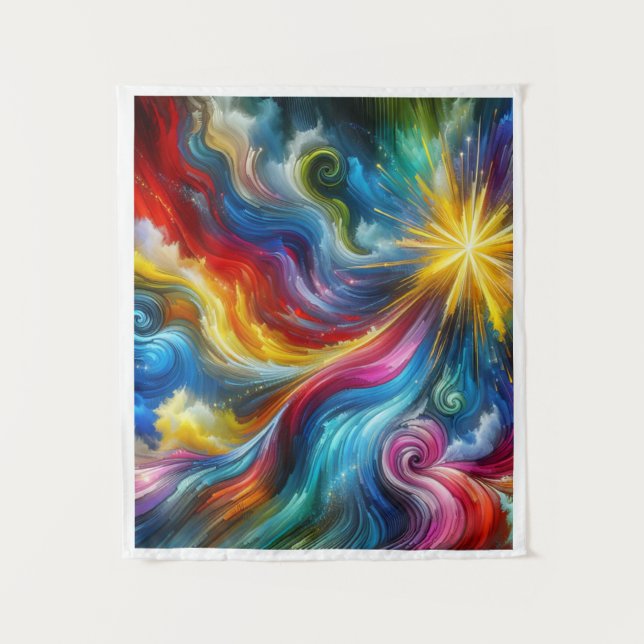 Colorful Abstract Patterned Tapestry (Front)