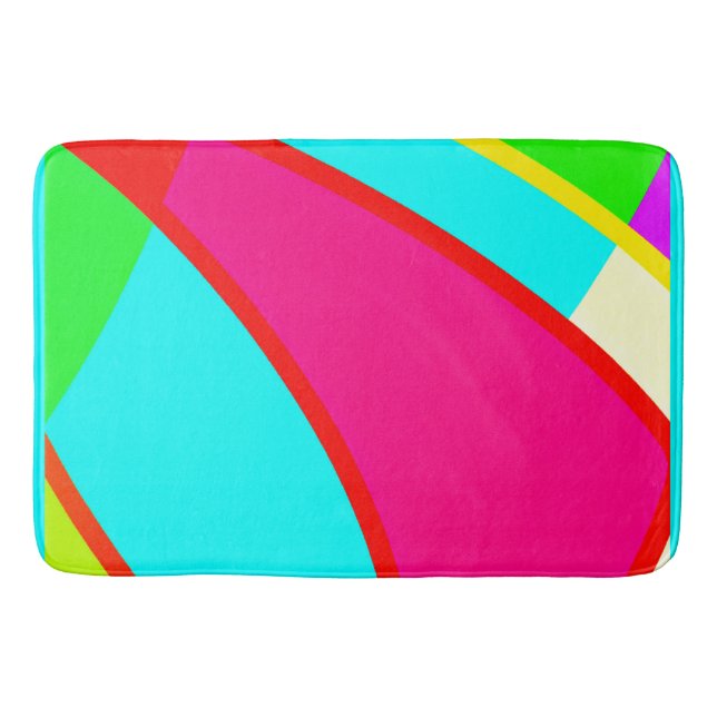Colorful Abstract Patterns Art Bath Mat (Front)