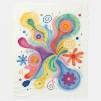 Colorful Abstract Patterns  Fleece Blanket