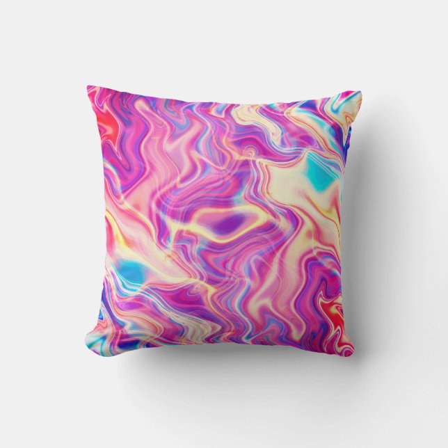 Colorful Abstract Patterns Throw Pillow (Front)
