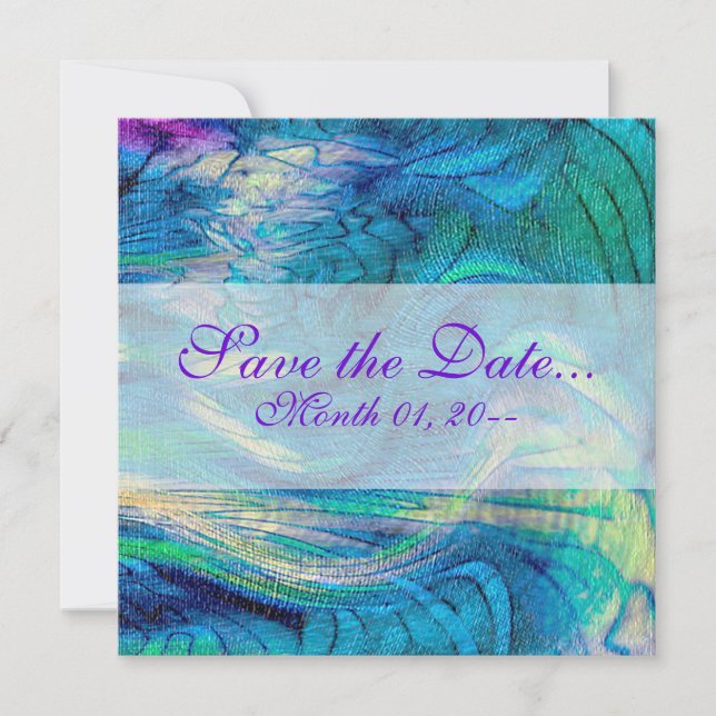 Colorful Abstract Peacock Art Announcements (Front)