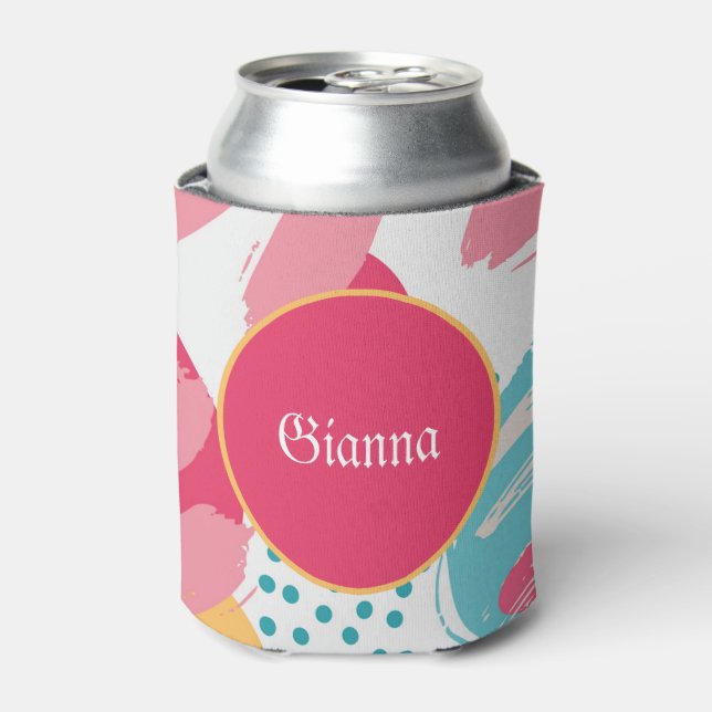 Colorful Abstract Personalized Can Cooler (Can Front)