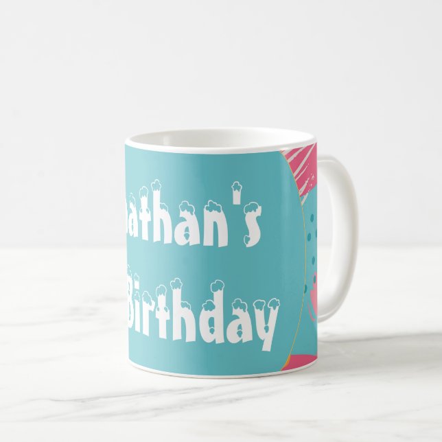 Colorful Abstract Personalized Coffee Mug (Front Right)