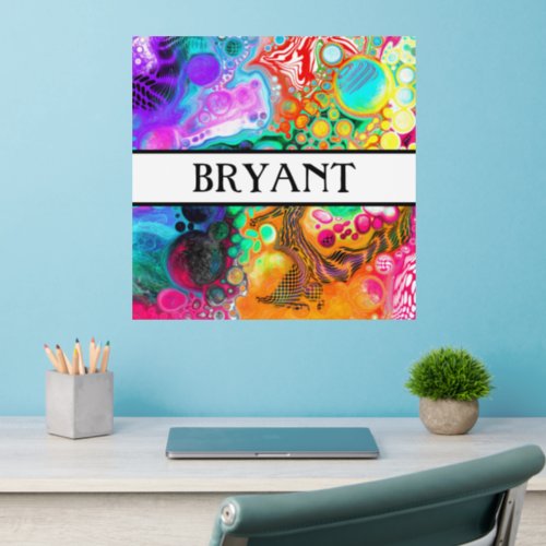 Colorful Abstract Personalized Name Wall Decal