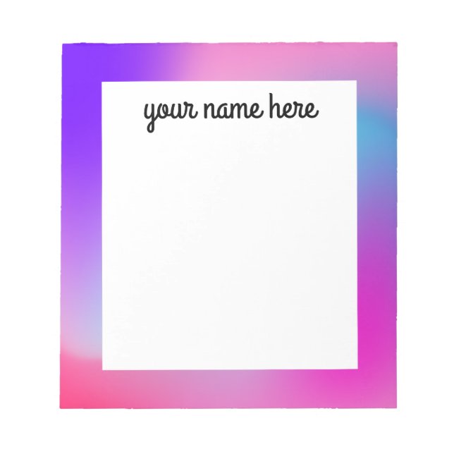 Colorful Abstract Personalized Notepad (Front)
