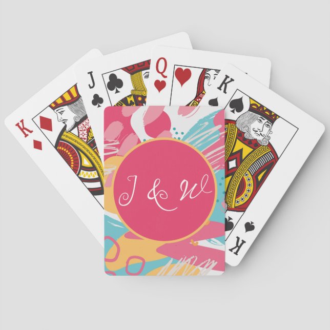 Colorful Abstract Personalized Poker Cards (Back)