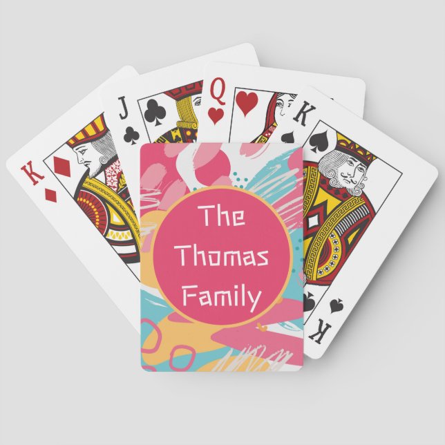 Colorful Abstract Personalized Poker Cards (Back)