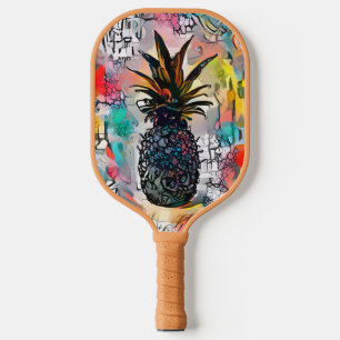 Colorful Abstract Pineapple Fruit Pickleball Paddle