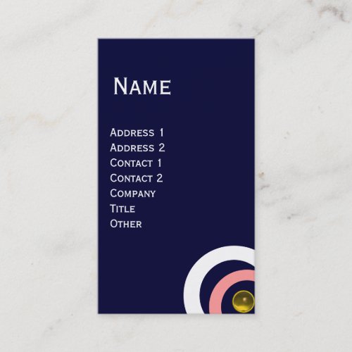 COLORFUL ABSTRACT PINK BLUE WHITE Yellow Gem Business Card