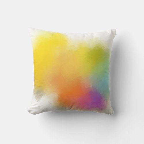 Colorful Abstract Pink Green Yellow Red Blue Throw Pillow