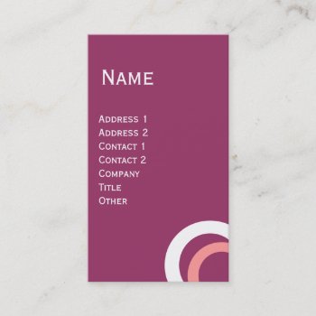 Colorful Abstract Pink Purple Red White Circles Business Card by AiLartworks at Zazzle