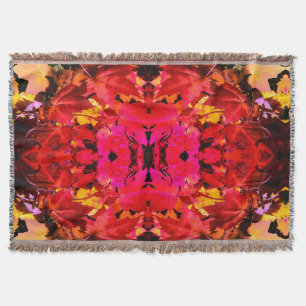 Colorful abstract pink red orange Autumn Leaves Throw Blanket