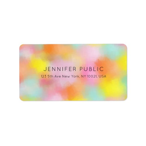 Colorful Abstract Pink Red Yellow Blue Green Label