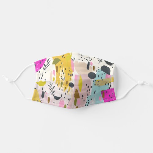 Colorful Abstract Playful Floral Modern Pattern Adult Cloth Face Mask