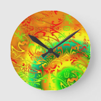 Colorful Abstract Pop Art Design Round Clock