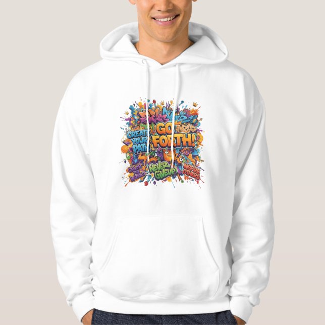 Colorful Abstract Pop Art Men's Hoodie  (Front)