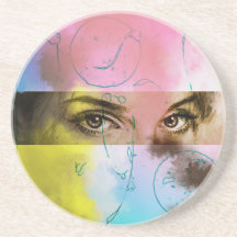 Colorful Abstract Pop Art, SandStone Coaster