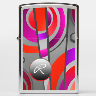 Colorful Abstract Pop Art with Monogram Zippo Lighter