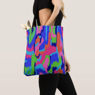 Colorful Abstract Print in Retro Colors Tote Bag