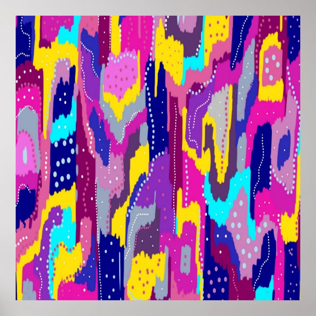 Colorful Abstract Print with Fun Dots  (Front)