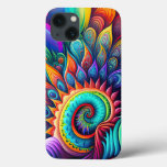 Colorful Abstract Psychedelic Beautiful Flower Iphone 13 Case at Zazzle