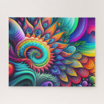 Colorful Abstract Psychedelic Flower Jigsaw Puzzle at Zazzle
