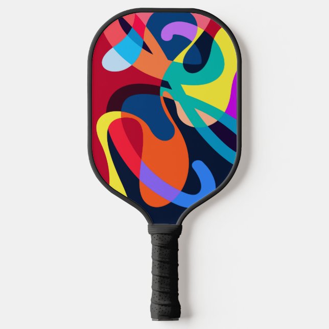 Colorful Abstract Psychedelic Liquid Background Pickleball Paddle (Front)