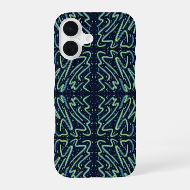 Colorful Abstract Psychedelic Stringy Pointed Art Iphone Case (Back)