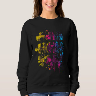Colorful Abstract Puzzle Pieces Autism Awareness A Sweatshirt