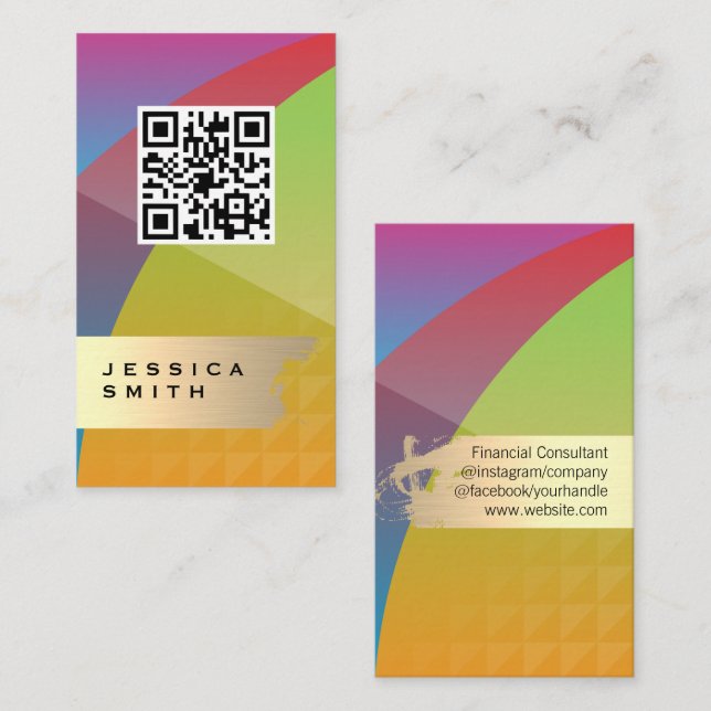 Colorful Abstract | QR Scan Business Card (Front/Back)